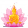 Sticker Bouddha assis sur lotus