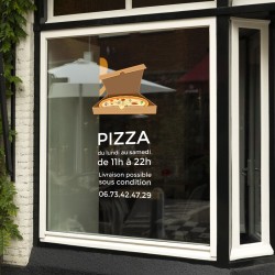 Décor vitrine pizza personnalisable