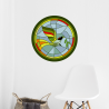 Sticker rond vitrail pivert