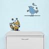 Stickers renard et oiseau