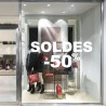 Stickers vitrine soldes - 50%