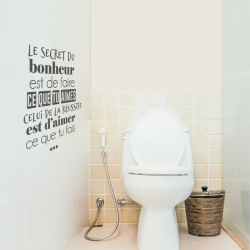 Stickers toilettes secret du bonheur