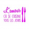 Sticker mural L'amour ça se cuisine tous les jours