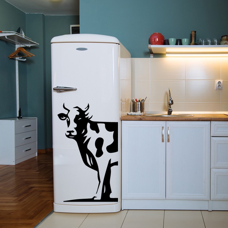 Sticker frigo électroménager déco cuisine Design bleu 70x170cm réf 524 -  Stickers muraux deco