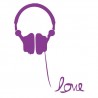 Sticker casque de musique with love