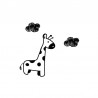 Stickers muraux Girafe et petits nuages