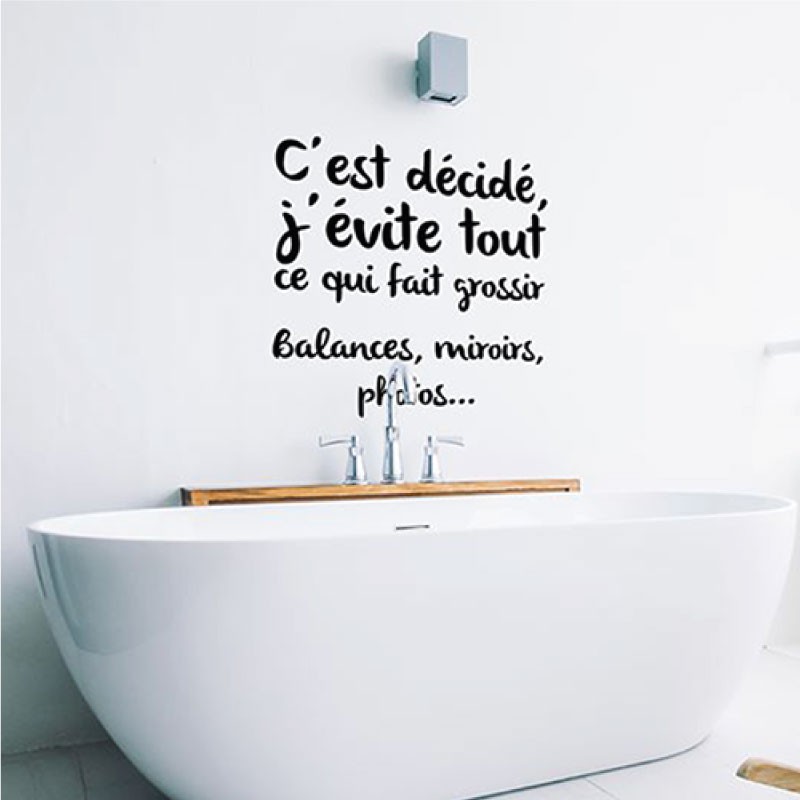 Stickers muraux drôle pour salle de bain sur le bonheur de vivre