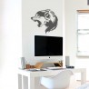 Sticker mural loup hurlant