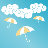 Stickers nuages et parapluies