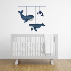 Stickers décor de baleines