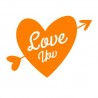 Sticker flèche coeur love you