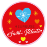 Rouleau d'étiquettes autocollantes "St Valentin"
