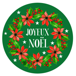 Rouleau d'autocollants Noël, Autocollant Etiquette Noel, Noël Étiquette  Décorative Autocollant Rond, 16 Motifs Noël (2 Tomes)