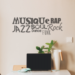 Stickers Musique, jazz, rock, rap
