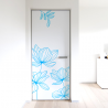 Stickers décor floral porte mur cabine de douche