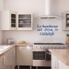 Stickers citation le bonheur est en cuisine