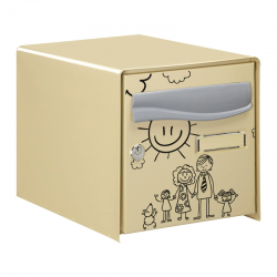 Sticker pour boite aux lettres dessin enfant famille