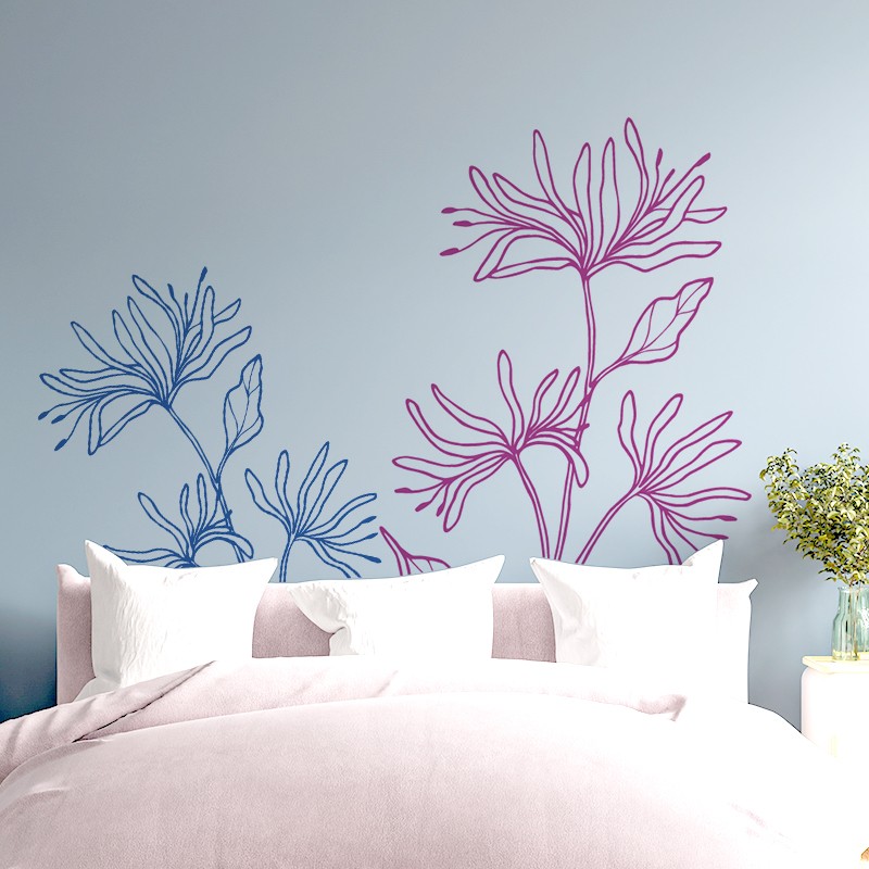 sticker mural & vitrine fleurs de chèvrefeuille design