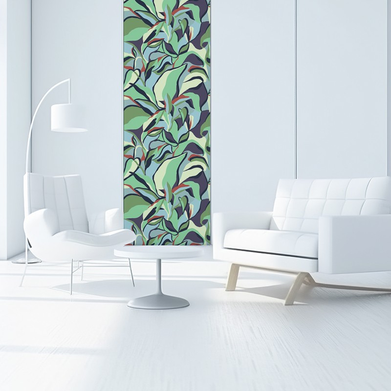 Autocollant mural motif floral design