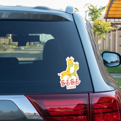 Sticker sécurité bébé à bord girafe