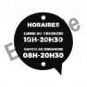Stickers Bulle Horaires vitrines