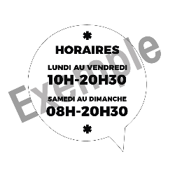 Stickers Bulle Horaires vitrines