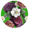 Sticker Rond Floral Vintage. Élégance et Charme Rétro