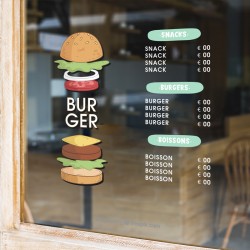 Stickers menus restaurant personnalisables vitrines