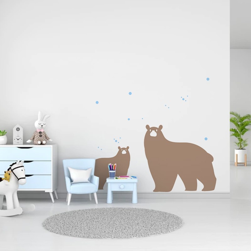 Sticker mural ours polaires