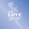 Sticker design love floral