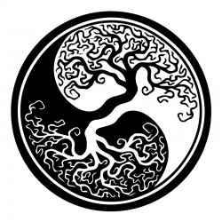 Sticker mural yin yang arbre de vie