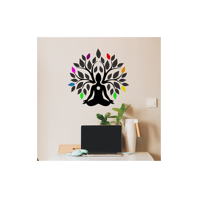 Stickers bouddha floral