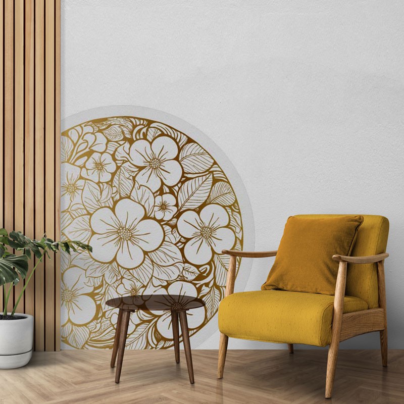 Sticker rond floral vintage