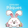 Stickers joyeuses pâques et lapin