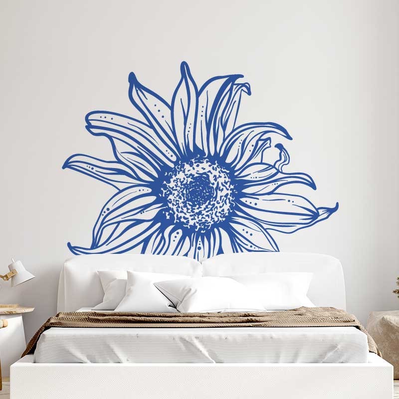 Stickers tête de lit fleur de tournesol